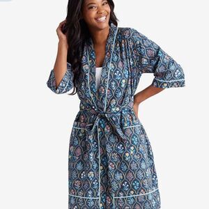 The Company Store/Rifle Paper Printed Voile Kimono Robe, Hawthorne. Sz M/L. New!